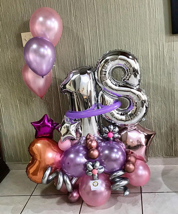 Bouquet de globos 18 años - Decoraciónes Globos Jatzofy